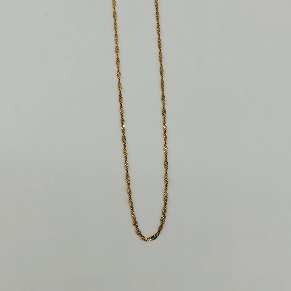 10K Gold Singapore Twist Chain Necklace Italy - Picture 8 of 10